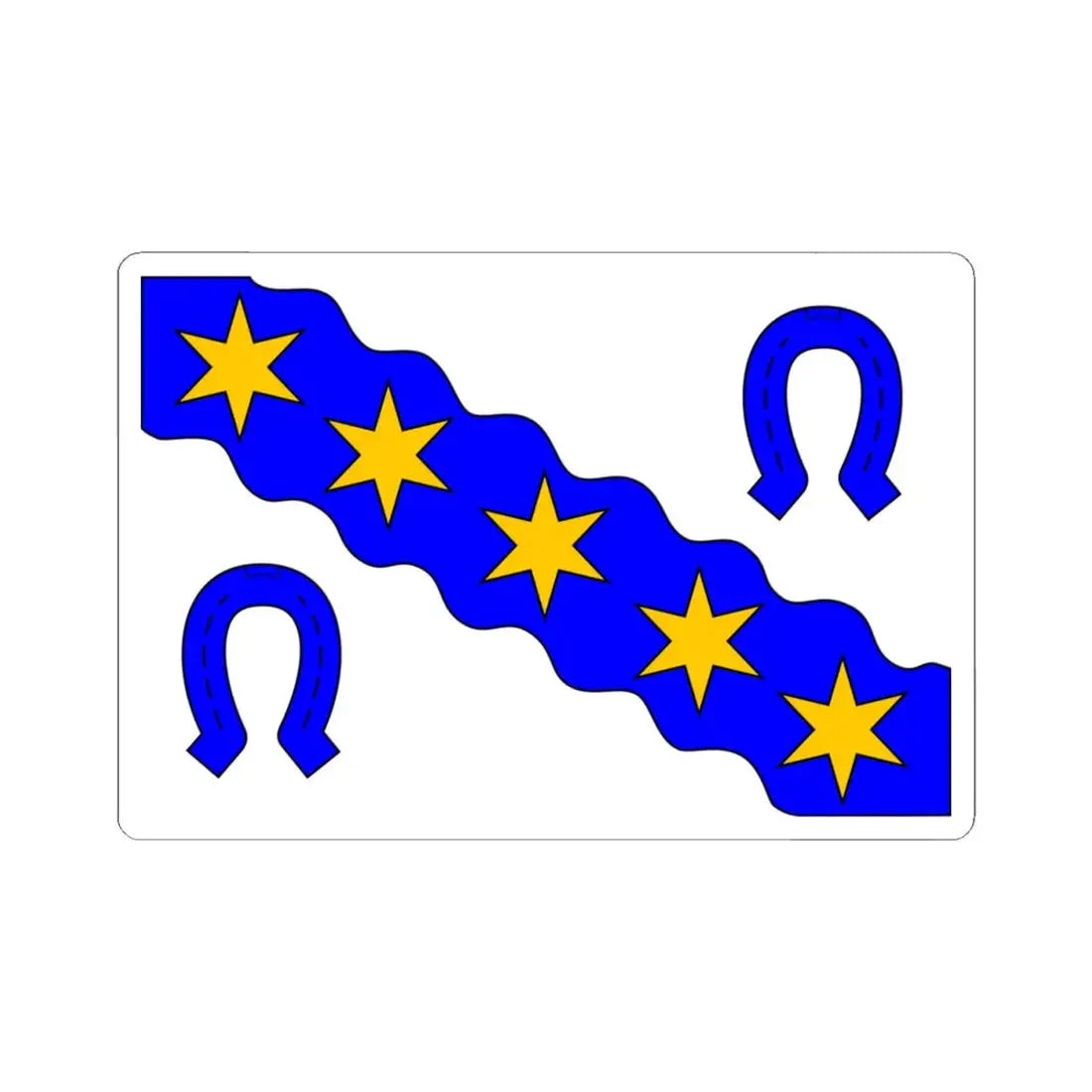 Praha-Velka Chuchle flag (Czech Republic) STICKER Vinyl Kiss-Cut Decal 4 Inch White - The Sticker Space