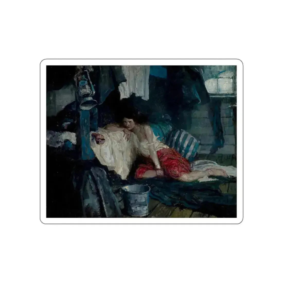 Prairie Drama, story illustration, 1924 (Magazine Illustration) STICKER Vinyl Die-Cut Decal White Die-Cut 6 Inch - The Sticker Space