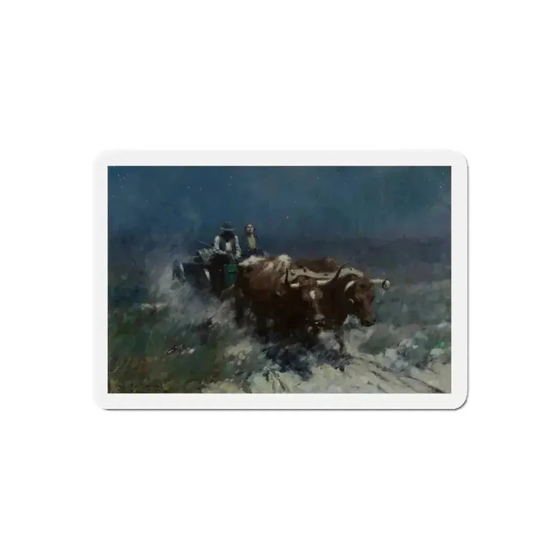Prairie Homesteaders Coming Home, 1909 (Magazine Illustration) Refrigerator Magnet 6 Inch Die-Cut - The Sticker Space
