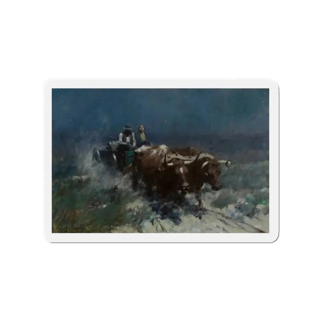 Prairie Homesteaders Coming Home, 1909 (Magazine Illustration) Refrigerator Magnet - The Sticker Space