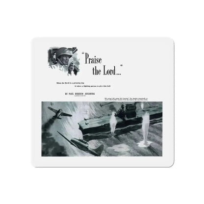 Praise the Lord, Cosmopolitan, March 1943 (Magazine Illustration) Refrigerator Magnet - The Sticker Space