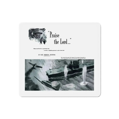 Praise the Lord, Cosmopolitan, March 1943 (Magazine Illustration) Refrigerator Magnet - The Sticker Space