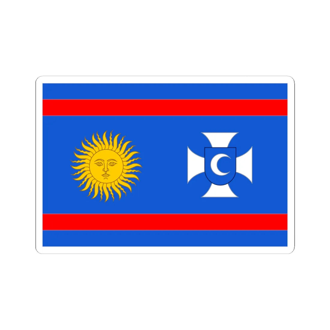 Prapor Vinnytskoyi oblasti (Ukraine) STICKER Vinyl Kiss-Cut Decal 6 Inch White - The Sticker Space