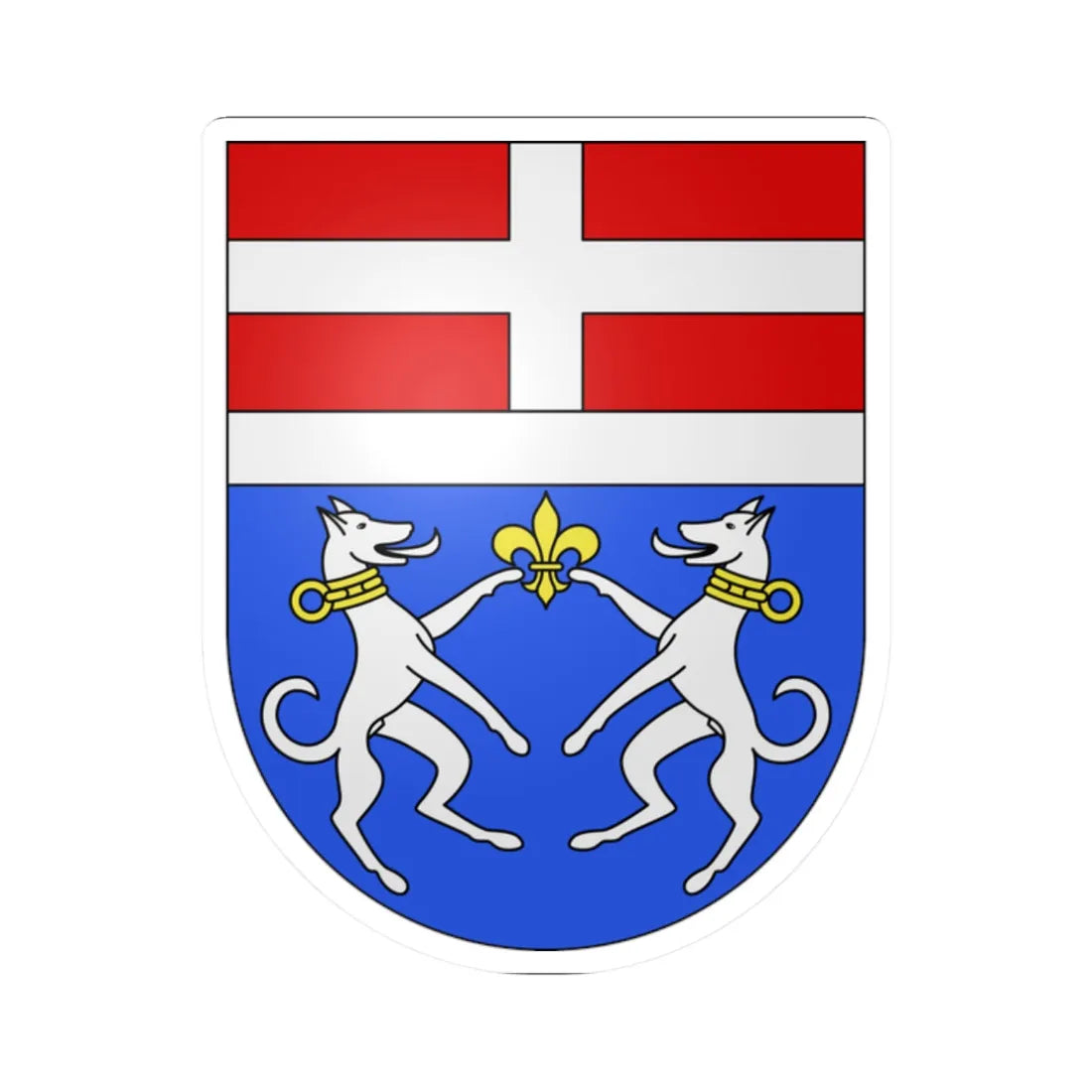 PratoLeventina-coat of arms (Switzerland) (Coat of Arms) STICKER Vinyl Kiss-Cut Decal 2 Inch White - The Sticker Space