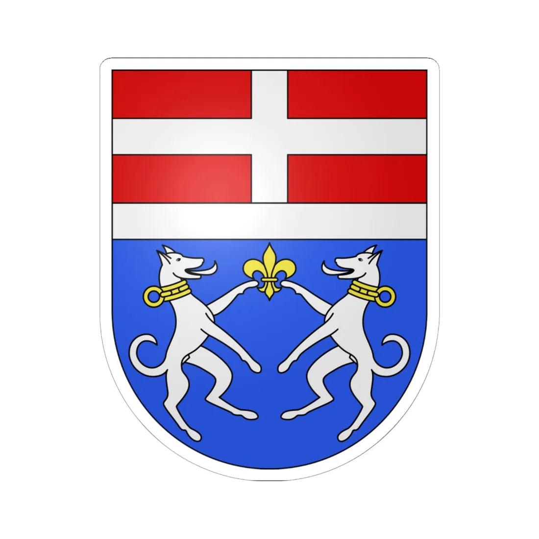 PratoLeventina-coat of arms (Switzerland) (Coat of Arms) STICKER Vinyl Kiss-Cut Decal 6 Inch White - The Sticker Space