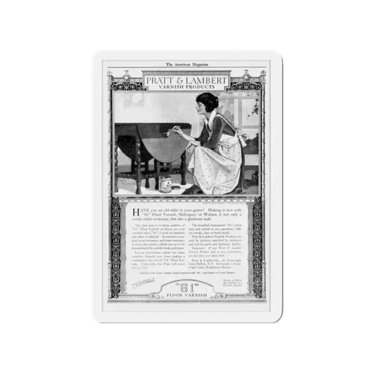 Pratt & Lambert, The American Magazine advertisement, May 1922 (Magazine Illustration) Refrigerator Magnet 2 Inch Die-Cut - The Sticker Space