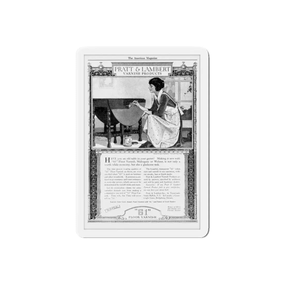 Pratt & Lambert, The American Magazine advertisement, May 1922 (Magazine Illustration) Refrigerator Magnet - The Sticker Space