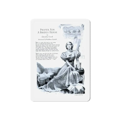 Prayer for a Bride's House, 1933 (Magazine Illustration) Refrigerator Magnet 4 Inch Die-Cut - The Sticker Space