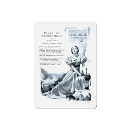 Prayer for a Bride's House, 1933 (Magazine Illustration) Refrigerator Magnet 6 Inch Die-Cut - The Sticker Space