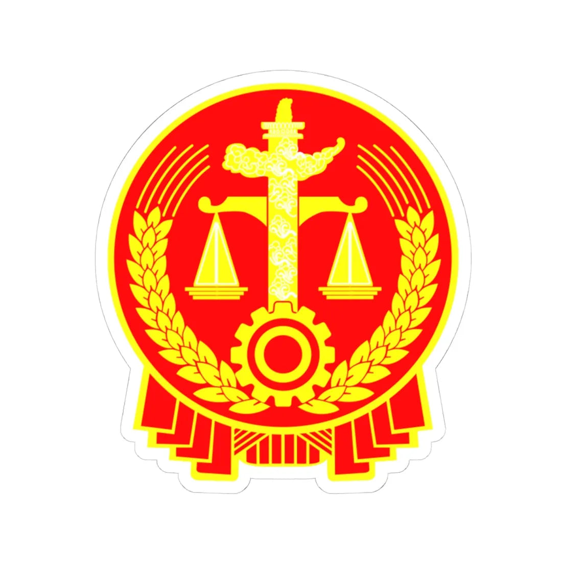 P.R.C Court Insignia (China) (Coat of Arms) STICKER Vinyl Kiss-Cut Decal 4 Inch White - The Sticker Space