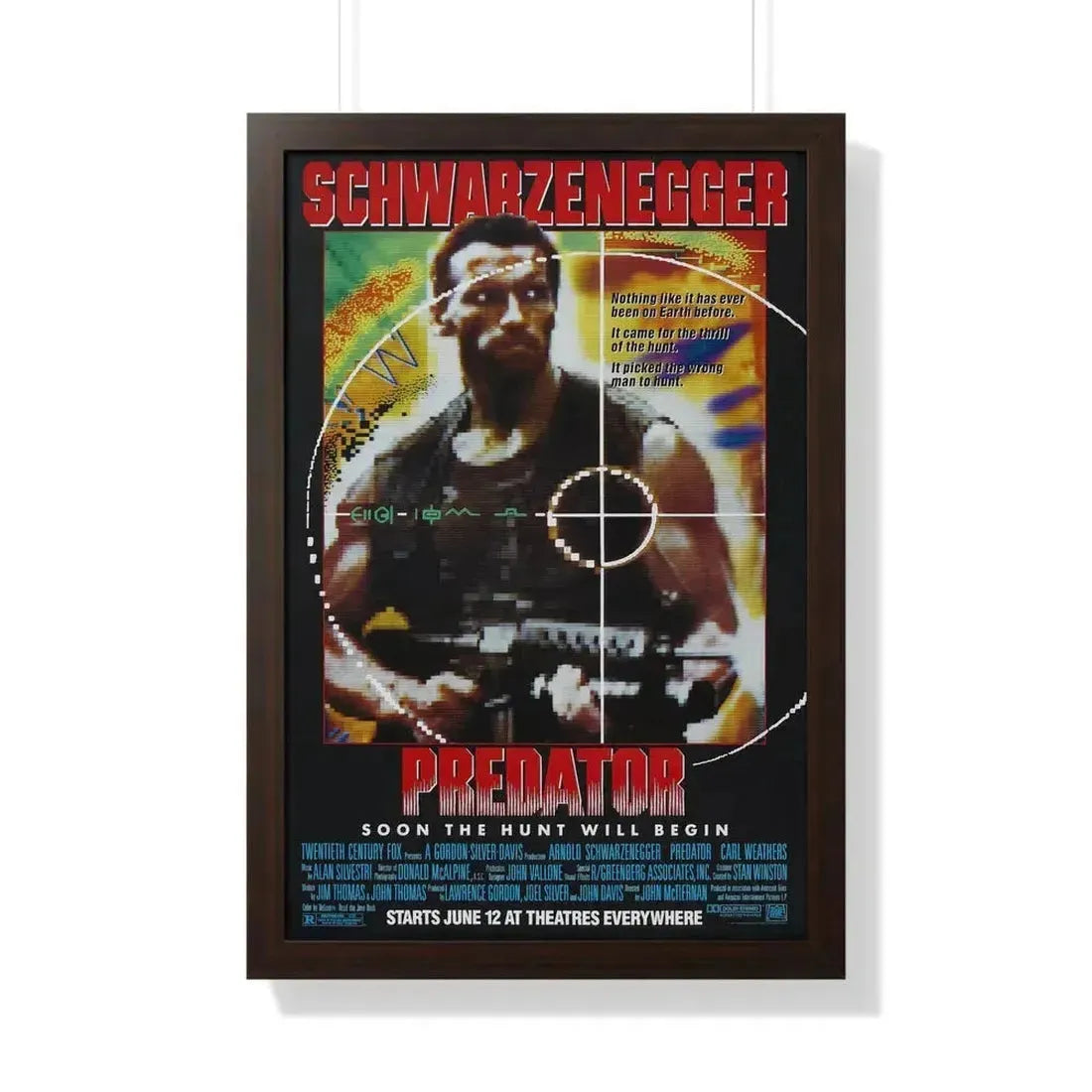 PREDATOR 1987 - Framed Movie Poster 20" x 30" Walnut - The Sticker Space