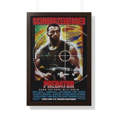 PREDATOR 1987 - Framed Movie Poster 20" x 30" Walnut - The Sticker Space