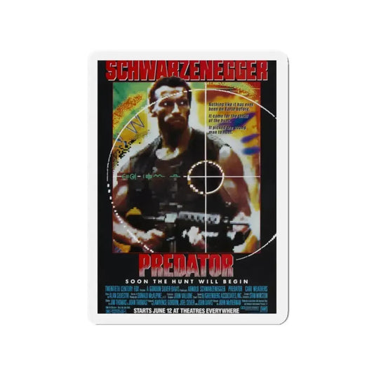 PREDATOR 1987 Movie Poster - Refrigerator Magnet 2 Inch Die-Cut - The Sticker Space