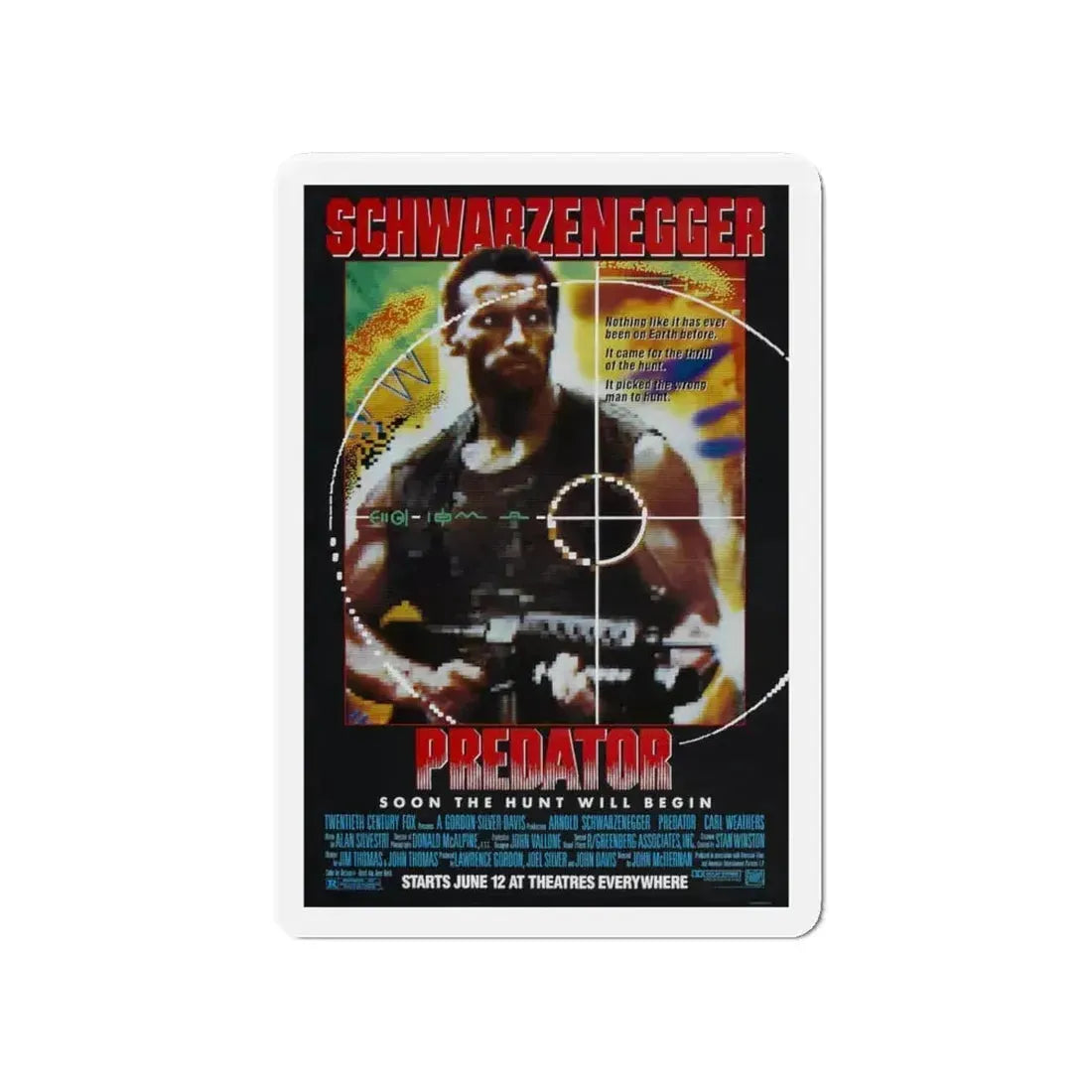 PREDATOR 1987 Movie Poster - Refrigerator Magnet 4 Inch Die-Cut - The Sticker Space