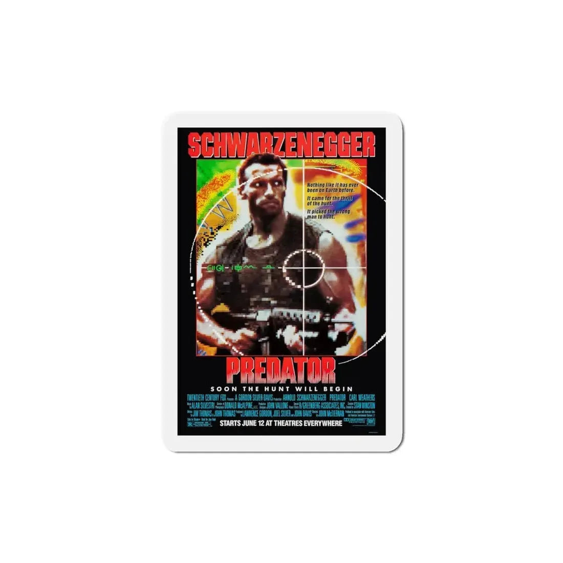 Predator 1987 Movie Poster Refrigerator Magnet 4 Inch - The Sticker Space
