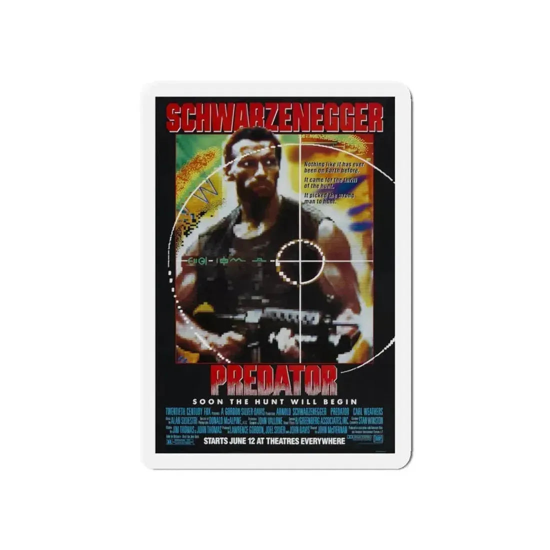 PREDATOR 1987 Movie Poster - Refrigerator Magnet 5 Inch Die-Cut - The Sticker Space