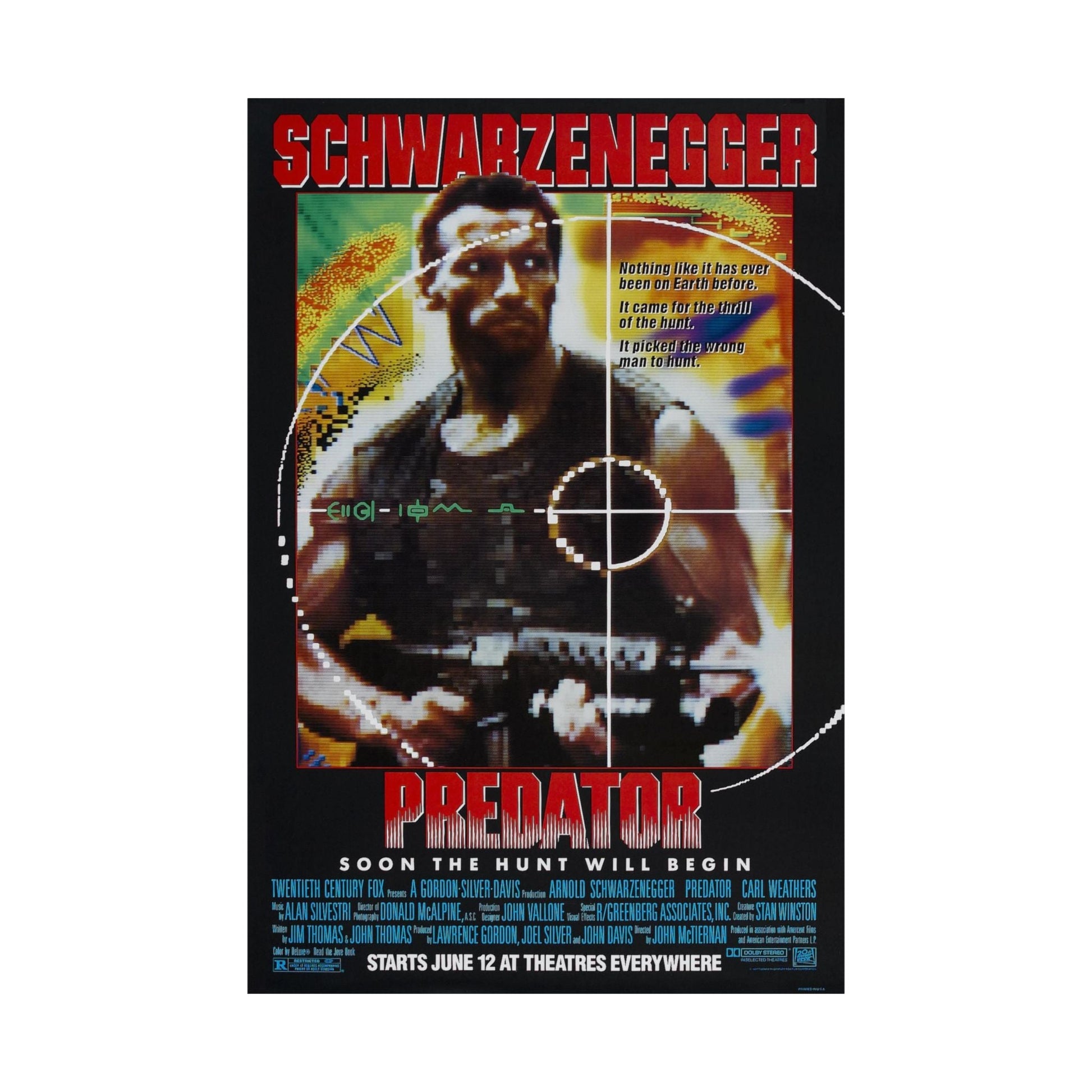 PREDATOR 1987 - Paper Movie Poster-The Sticker Space