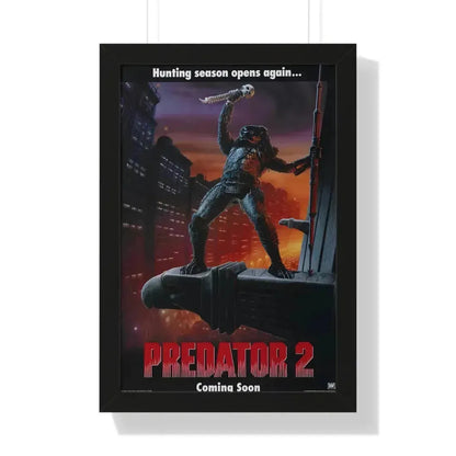 PREDATOR 2 (TEASER) 1990 - Framed Movie Poster 16″ x 24″ Black - The Sticker Space