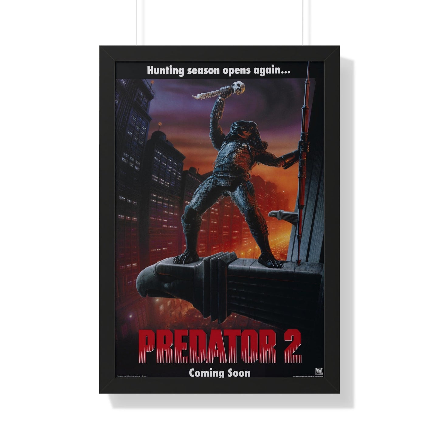 PREDATOR 2 (TEASER) 1990 - Framed Movie Poster-20" x 30"-The Sticker Space