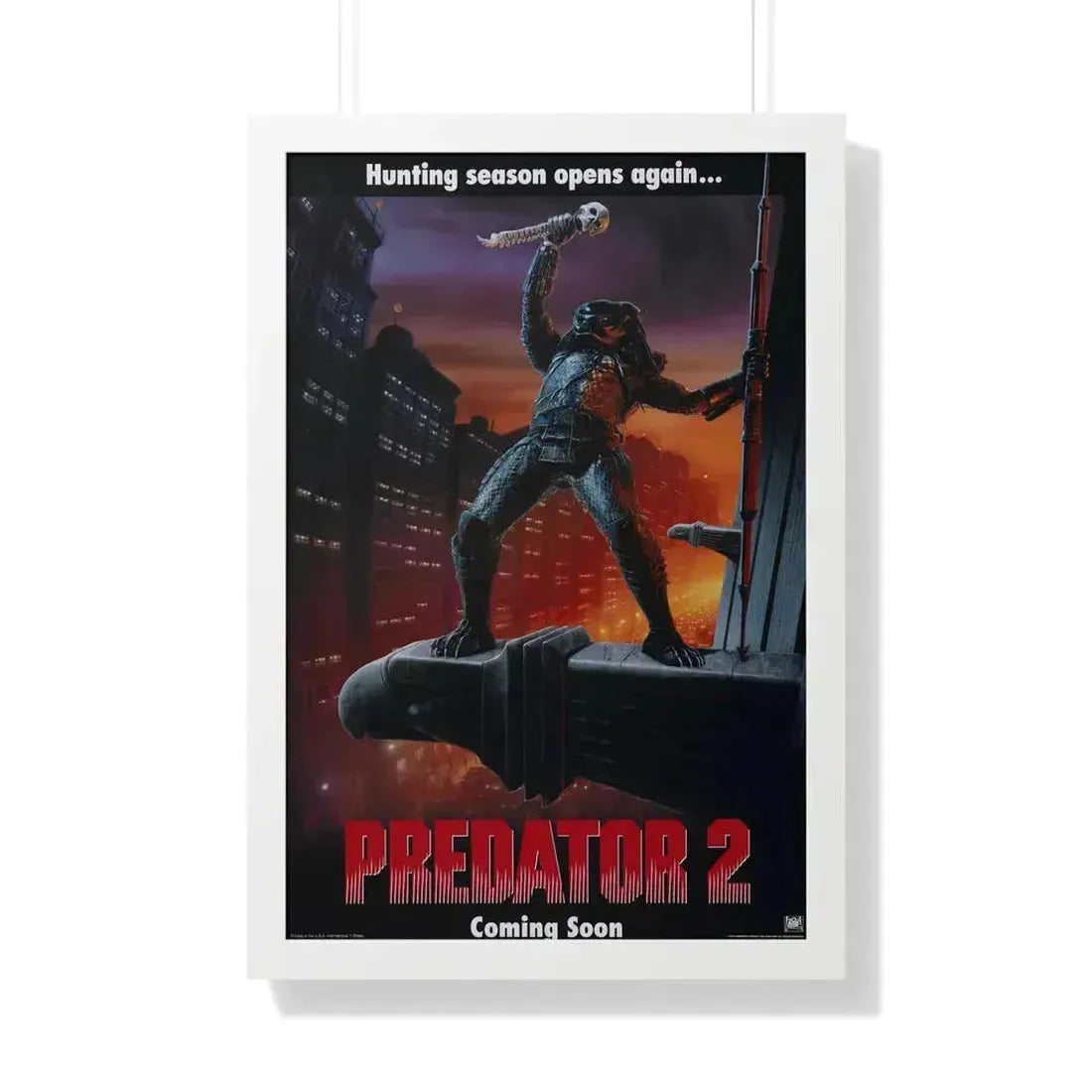 PREDATOR 2 (TEASER) 1990 - Framed Movie Poster 20" x 30" White - The Sticker Space