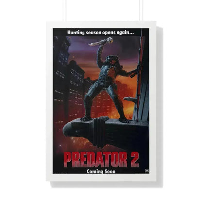 PREDATOR 2 (TEASER) 1990 - Framed Movie Poster 20" x 30" White - The Sticker Space