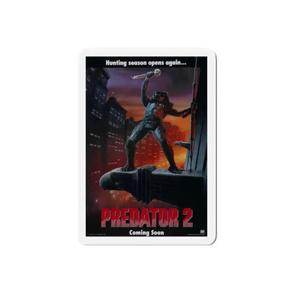 PREDATOR 2 (TEASER) 1990 Movie Poster - Refrigerator Magnet 6 Inch Die-Cut - The Sticker Space