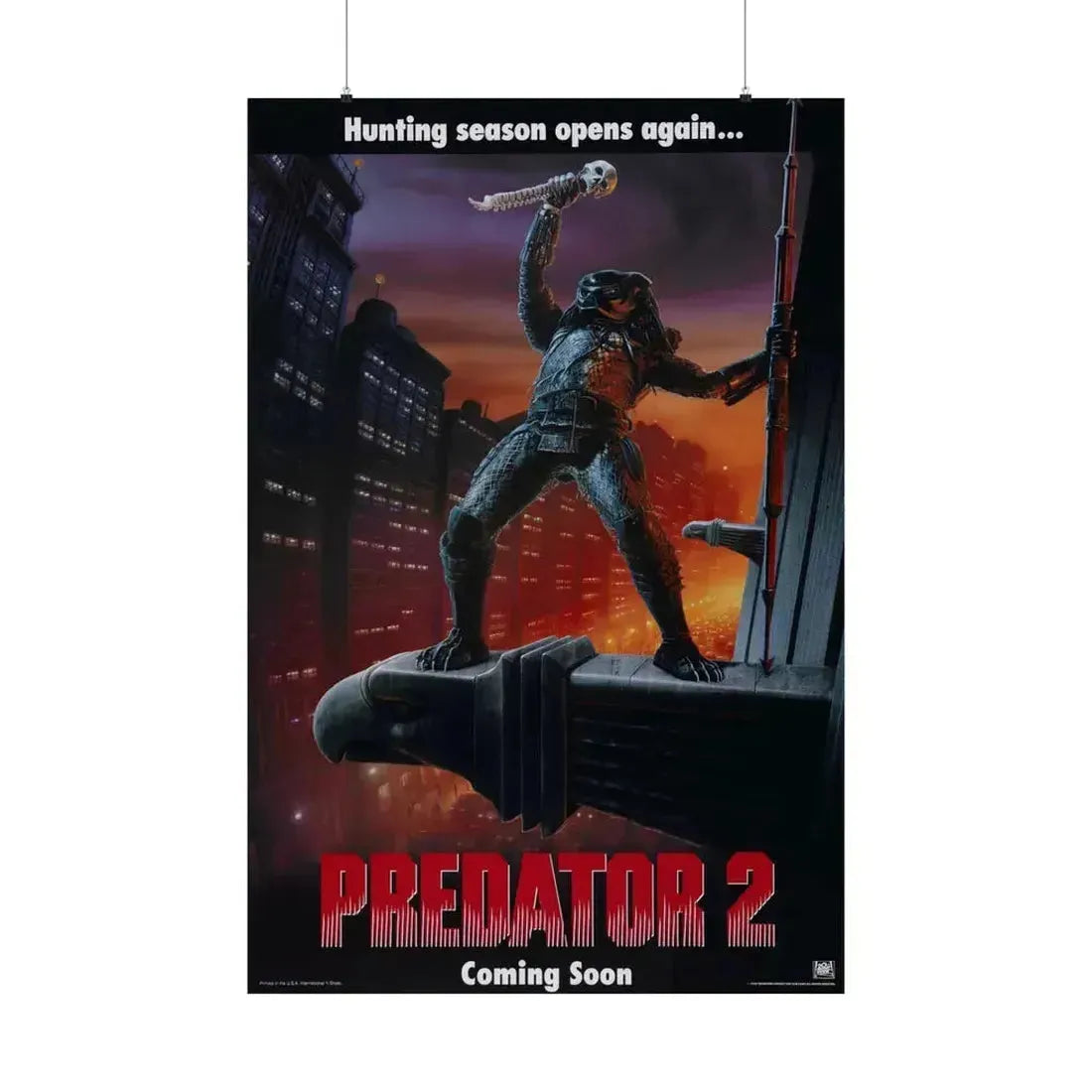 PREDATOR 2 (TEASER) 1990 - Paper Movie Poster 36" x 54" Matte - The Sticker Space