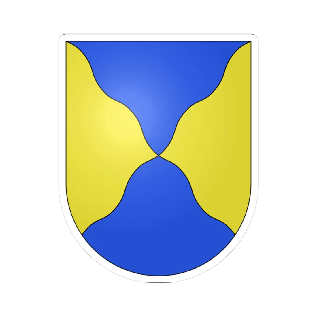 PregnyChambesy-coat of arms (Switzerland) (Coat of Arms) STICKER Vinyl Kiss-Cut Decal 3 Inch White - The Sticker Space