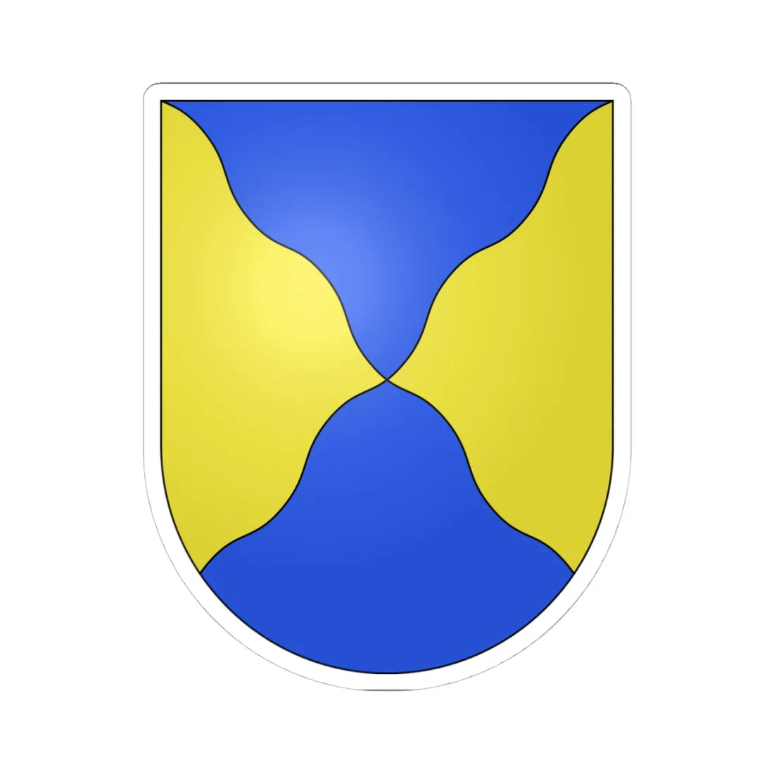 PregnyChambesy-coat of arms (Switzerland) (Coat of Arms) STICKER Vinyl Kiss-Cut Decal 4 Inch White - The Sticker Space