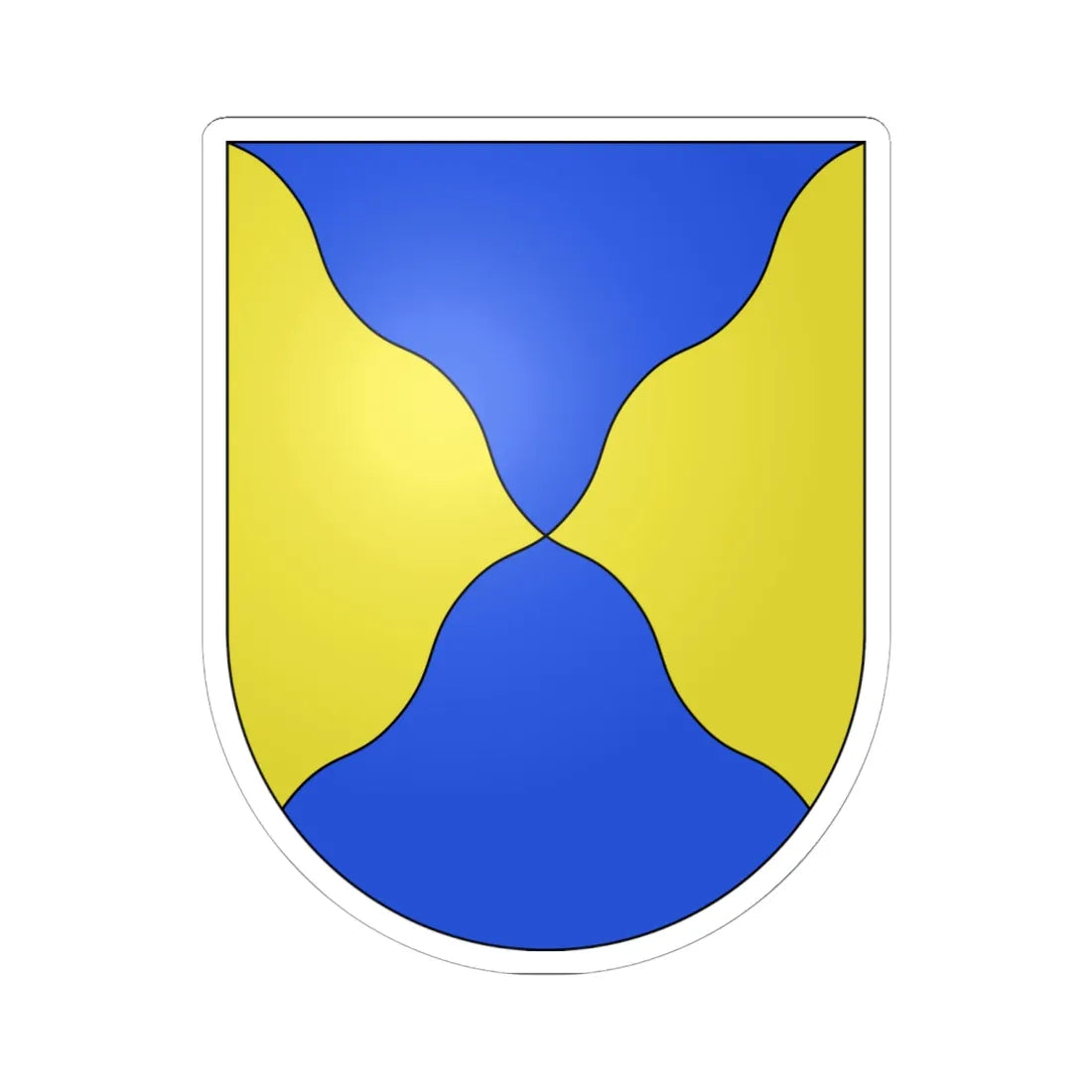 PregnyChambesy-coat of arms (Switzerland) (Coat of Arms) STICKER Vinyl Kiss-Cut Decal 6 Inch White - The Sticker Space