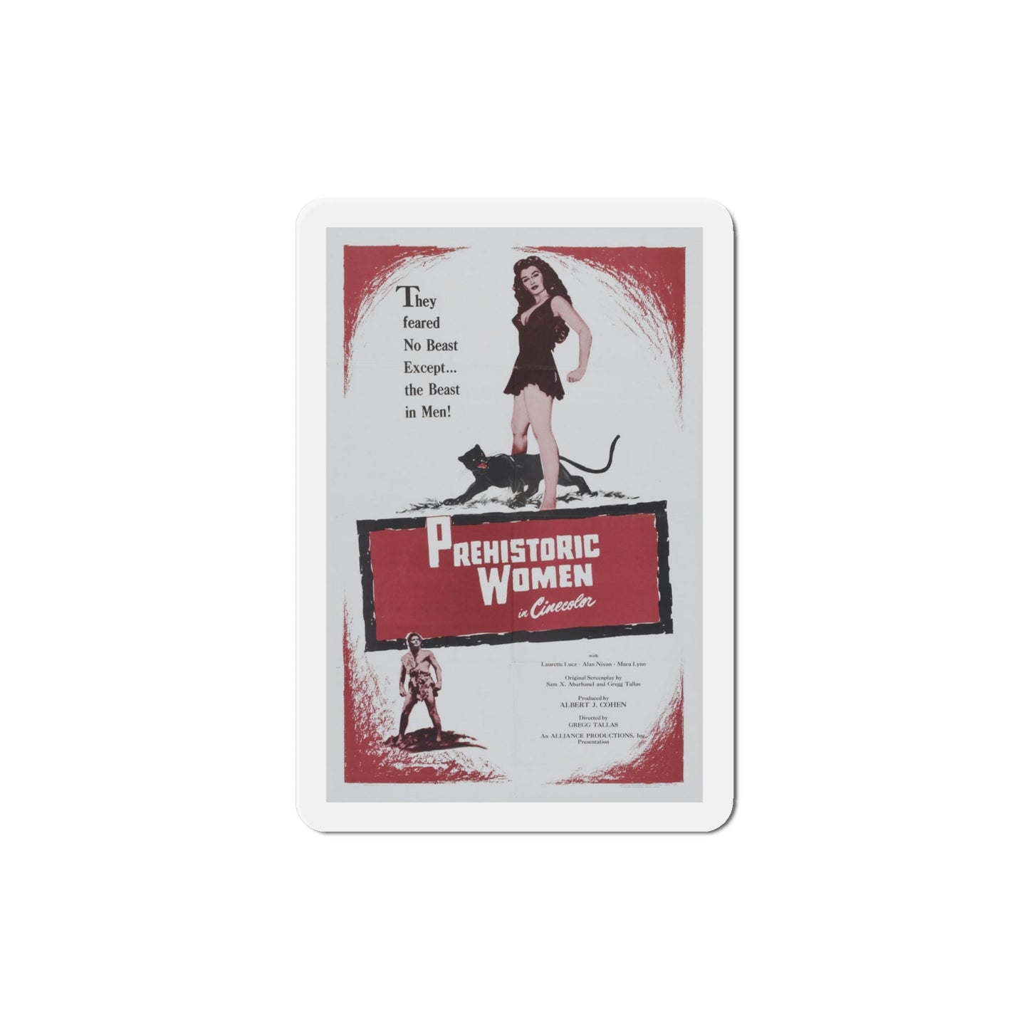 Prehistoric Women 1950 Movie Poster Die-Cut Magnet-4 Inch-The Sticker Space