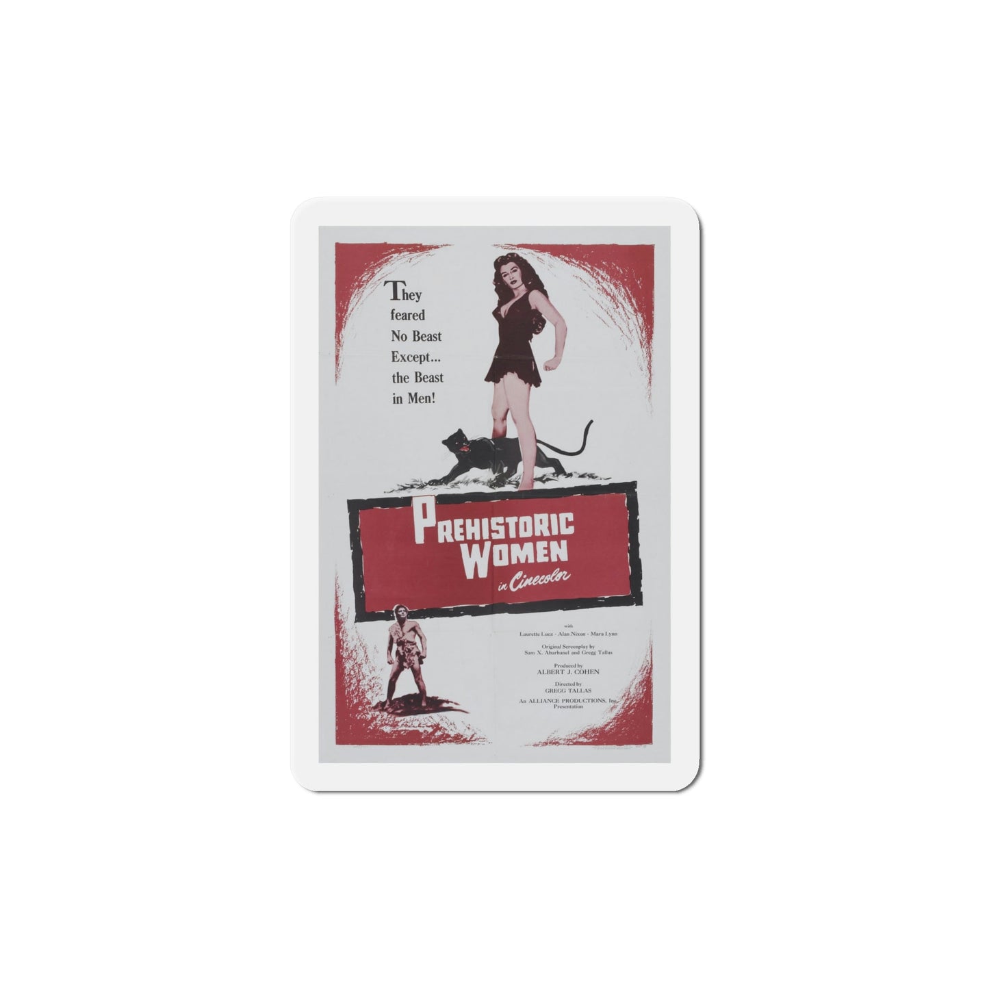 Prehistoric Women 1950 Movie Poster Die-Cut Magnet-6 Inch-The Sticker Space