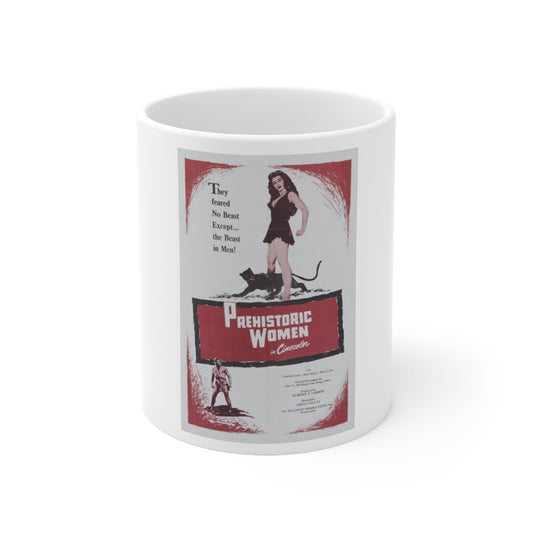 Prehistoric Women 1950 v2 Movie Poster - White Coffee Cup 11oz-11oz-The Sticker Space