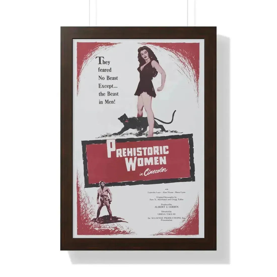 PREHISTORIC WOMEN 1967 - Framed Movie Poster 16″ x 24″ Walnut - The Sticker Space