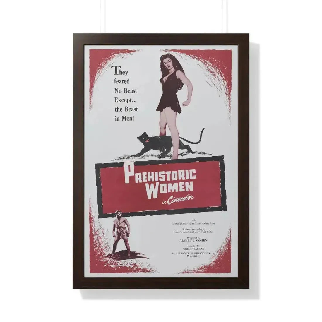 PREHISTORIC WOMEN 1967 - Framed Movie Poster 20" x 30" Walnut - The Sticker Space
