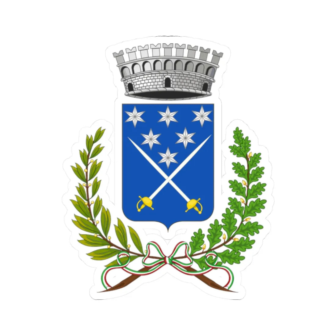 Prelà-Stemma (Italy) (Coat of Arms) STICKER Vinyl Kiss-Cut Decal 2 Inch White - The Sticker Space