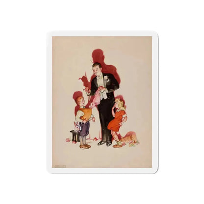 Preliminary cover art, Liberty Magazine, February 25, 1939 (Magazine Illustration) Refrigerator Magnet 3 Inch Die-Cut - The Sticker Space