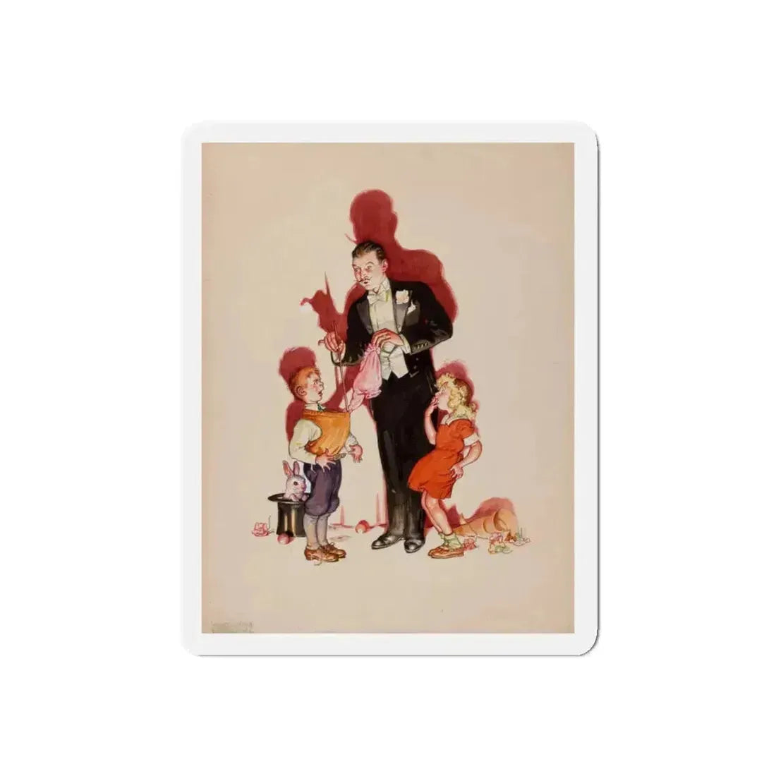 Preliminary cover art, Liberty Magazine, February 25, 1939 (Magazine Illustration) Refrigerator Magnet 4 Inch Die-Cut - The Sticker Space