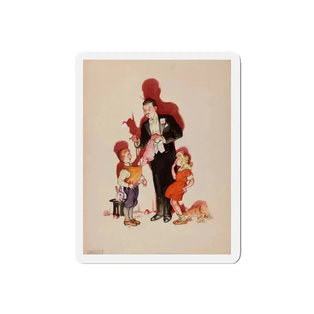 Preliminary cover art, Liberty Magazine, February 25, 1939 (Magazine Illustration) Refrigerator Magnet 5 Inch Die-Cut - The Sticker Space