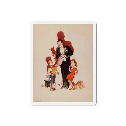 Preliminary cover art, Liberty Magazine, February 25, 1939 (Magazine Illustration) Refrigerator Magnet 5 Inch Die-Cut - The Sticker Space