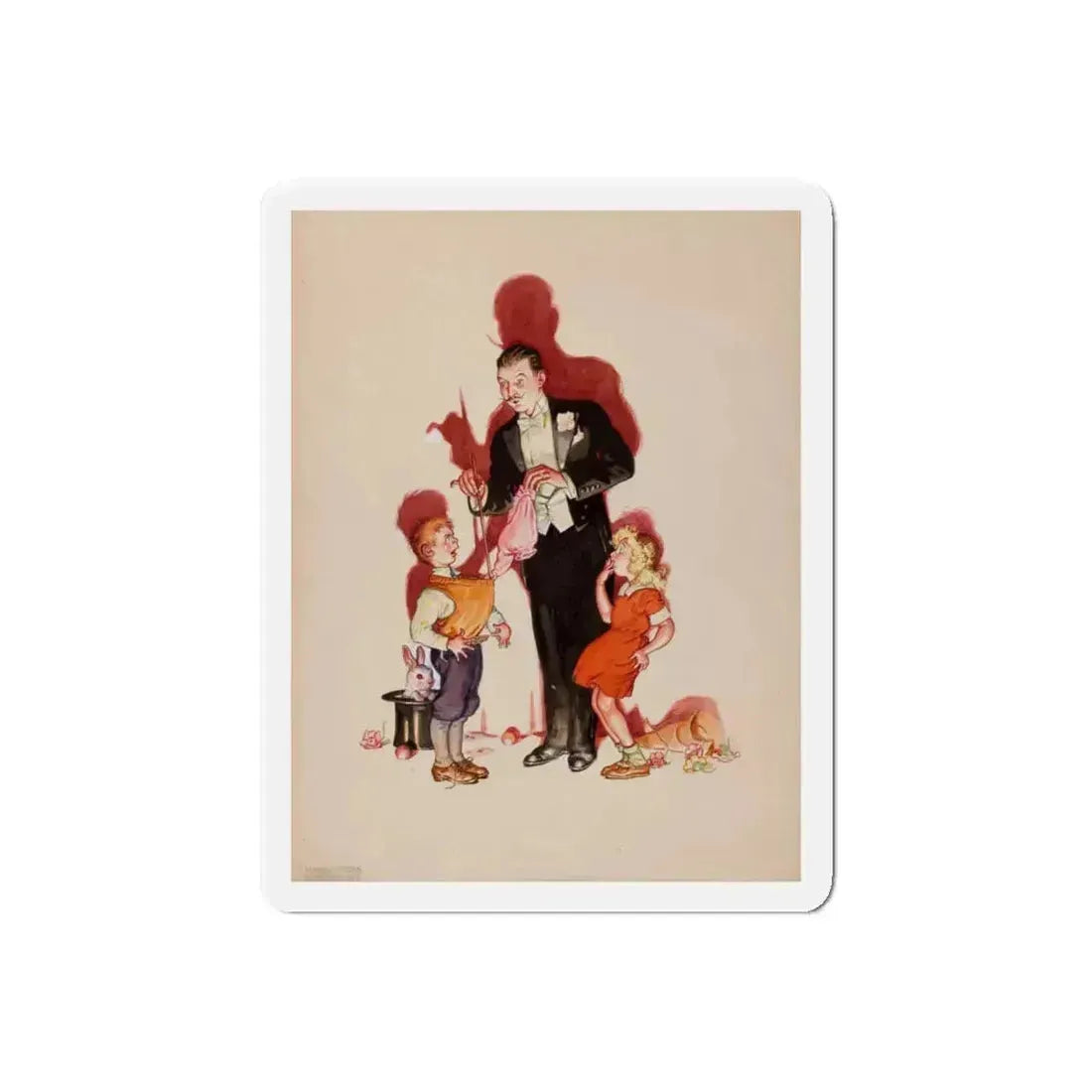 Preliminary cover art, Liberty Magazine, February 25, 1939 (Magazine Illustration) Refrigerator Magnet 6 Inch Die-Cut - The Sticker Space