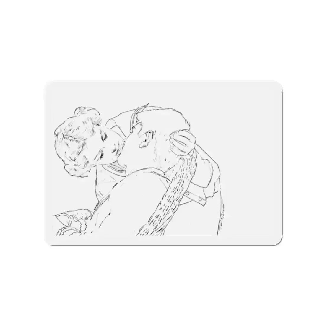 Preliminary story illustrations scetch 1 (Magazine Illustration) Refrigerator Magnet 2 Inch Die-Cut - The Sticker Space