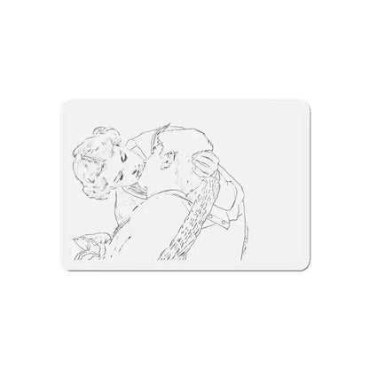 Preliminary story illustrations scetch 1 (Magazine Illustration) Refrigerator Magnet 5 Inch Die-Cut - The Sticker Space