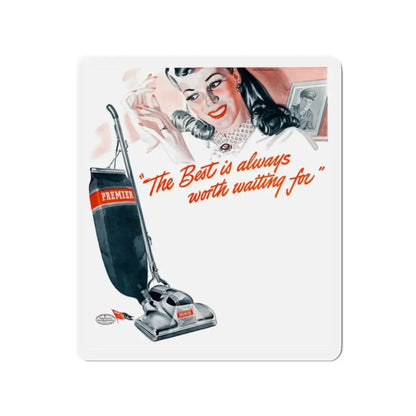 Premier vacuum cleaner ad, Ladies' Home Journal, 1945 (Magazine Illustration) Refrigerator Magnet - The Sticker Space