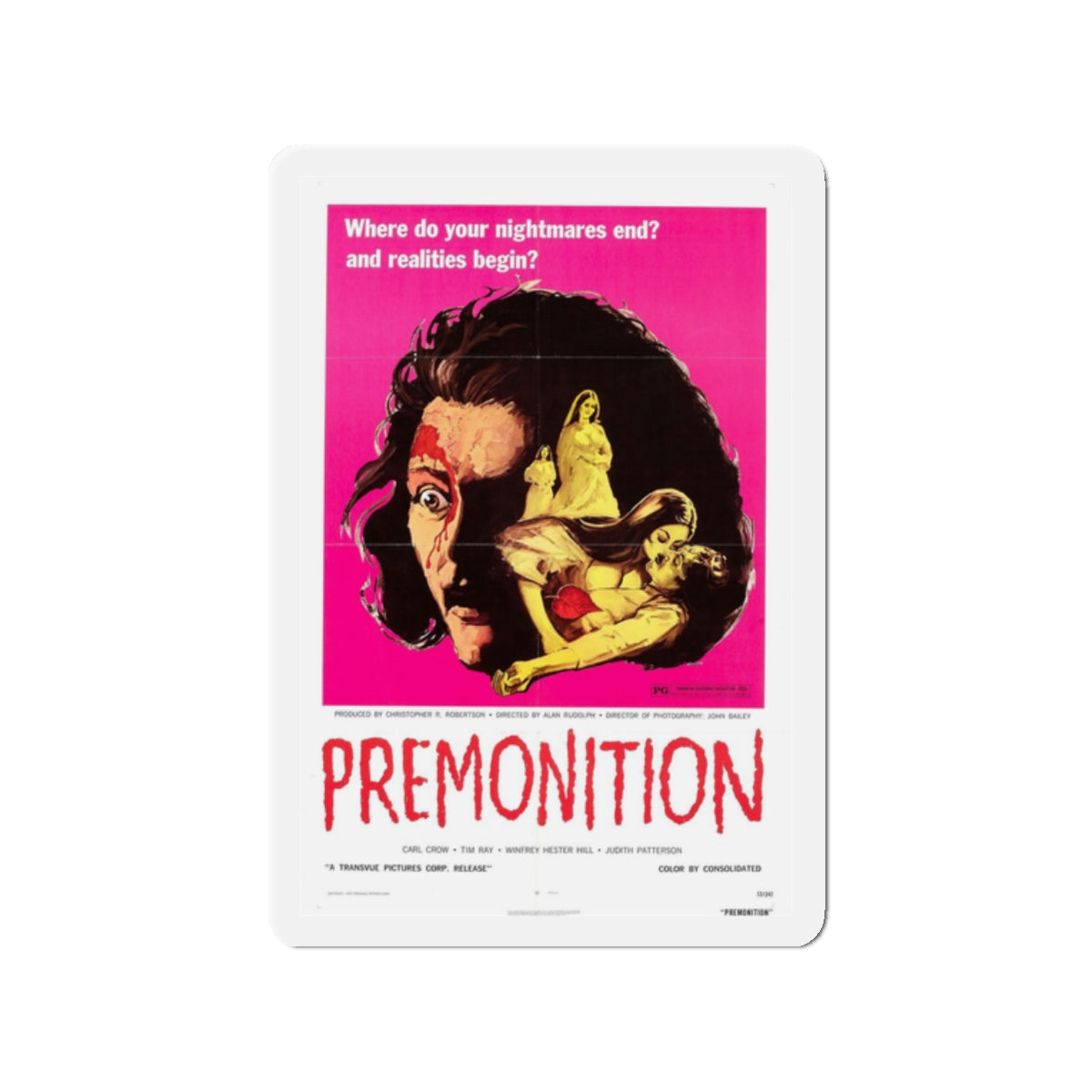 PREMONITION (THE IMPURE) 1972 Movie Poster - Refrigerator Magnet-2" x 2"-The Sticker Space