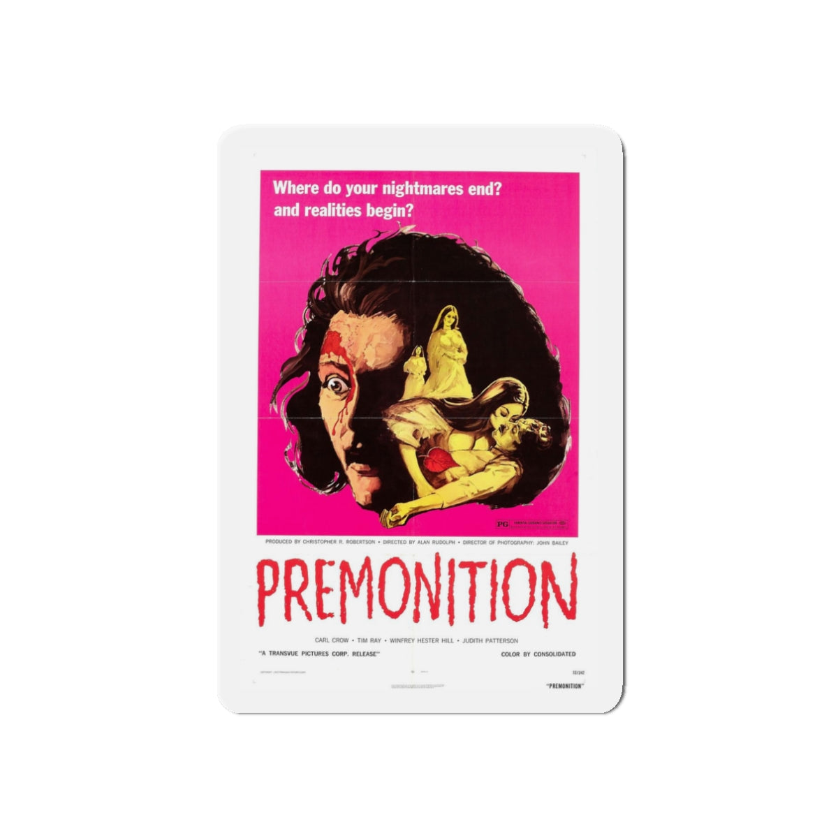 PREMONITION (THE IMPURE) 1972 Movie Poster - Refrigerator Magnet-3" x 3"-The Sticker Space