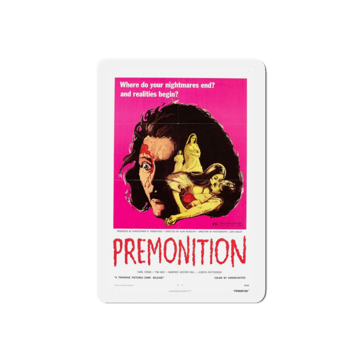 PREMONITION (THE IMPURE) 1972 Movie Poster - Refrigerator Magnet-5" x 5"-The Sticker Space