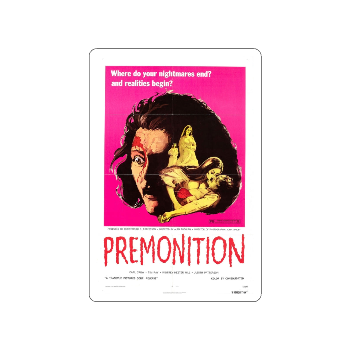 PREMONITION (THE IMPURE) 1972 Movie Poster STICKER Vinyl Die-Cut Decal-White-The Sticker Space