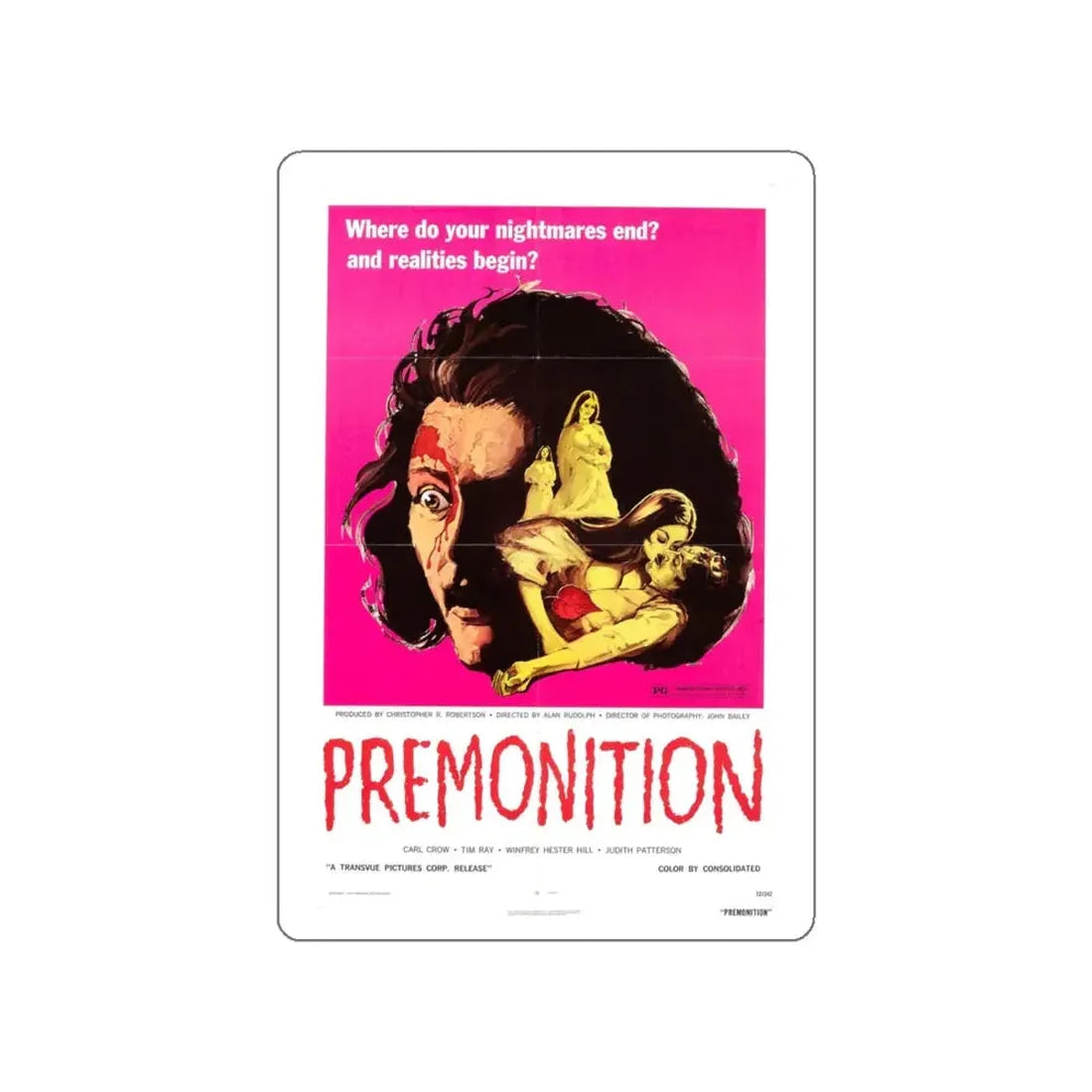 PREMONITION (THE IMPURE) 1972 Movie Poster STICKER Vinyl Die-Cut Decal 4 Inch - The Sticker Space