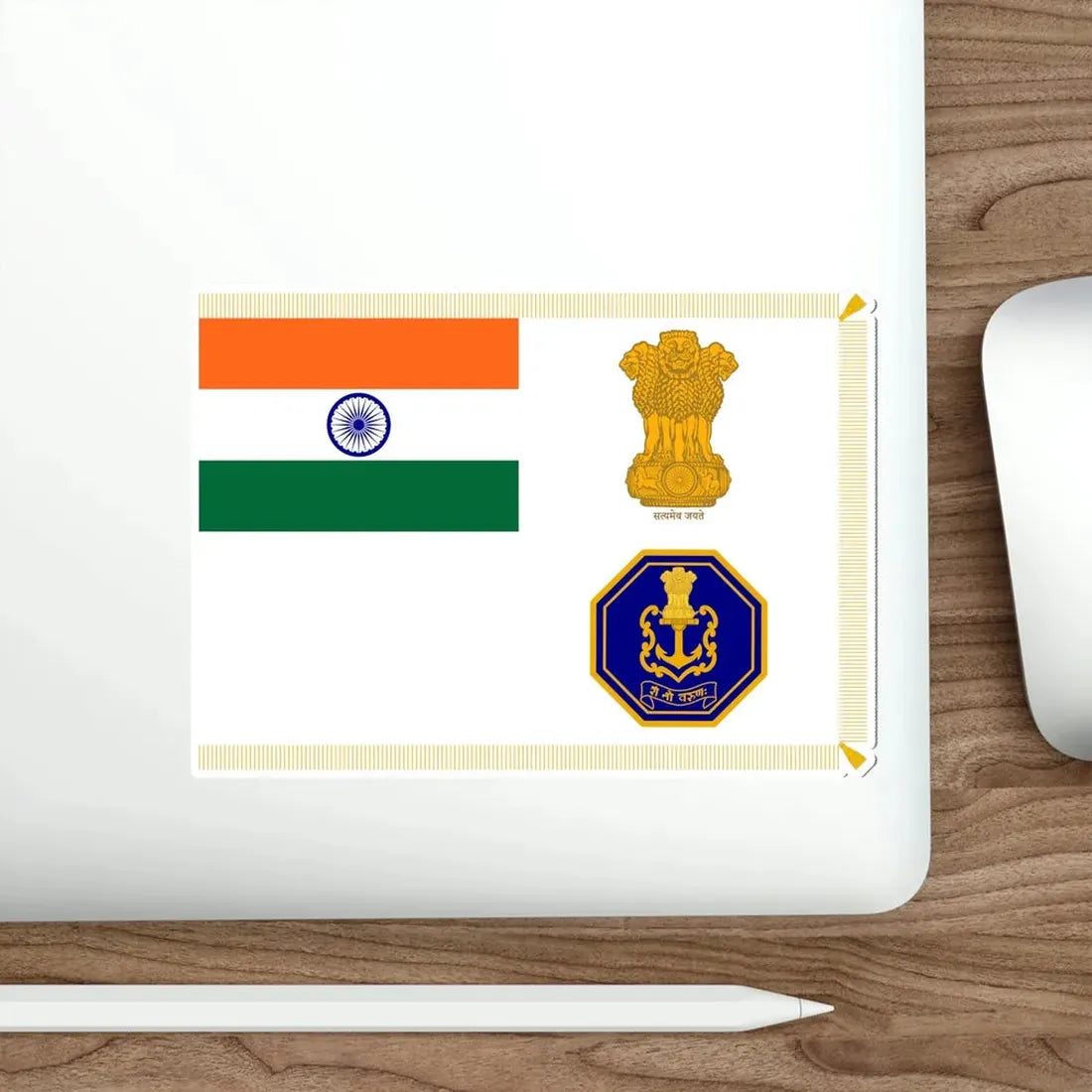 President's Colour of Indian Navy Flag (India) STICKER Vinyl Die-Cut Decal - The Sticker Space
